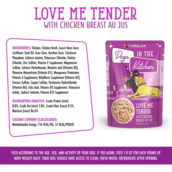 Weruva Dogs in the Kitchen Food Pouch- Love Me Tender