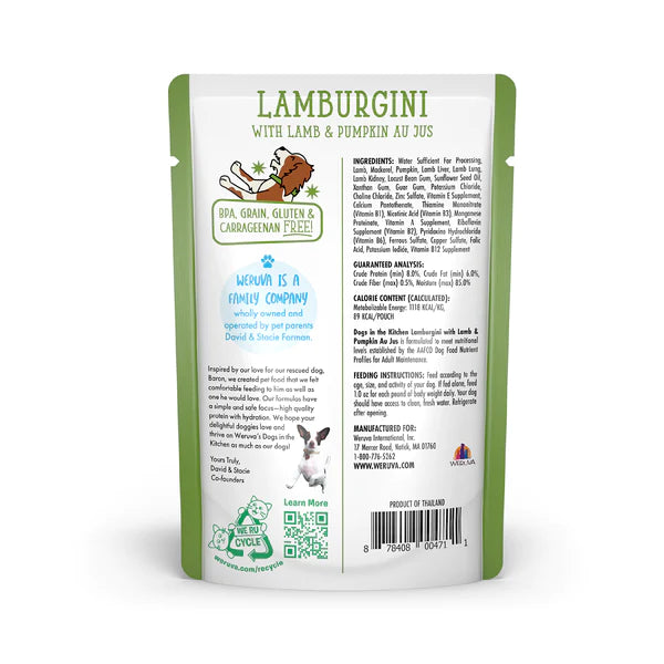 Weruva Dogs in the Kitchen Food Pouch- Lamburgini