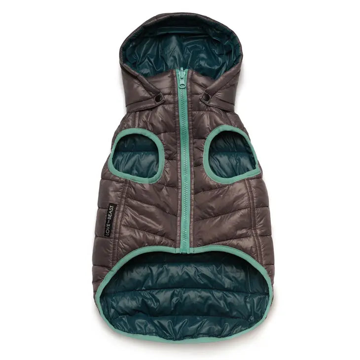Teal Reversible Puffer Jacket | Love Thy Beast