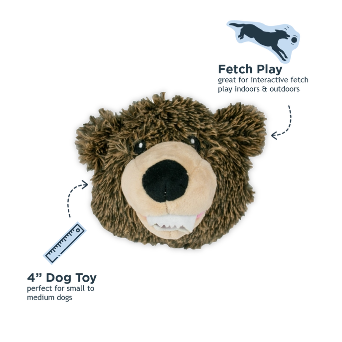 Grizzly Bear 2-in-1 Fetch Ball Dog Toy
