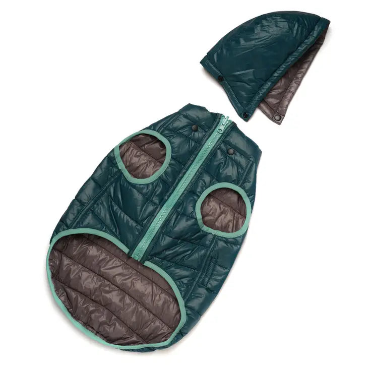 Teal Reversible Puffer Jacket | Love Thy Beast