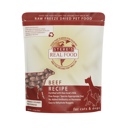 Freeze Dried Raw Beef Dog & Cat Food | Steve's Real Food