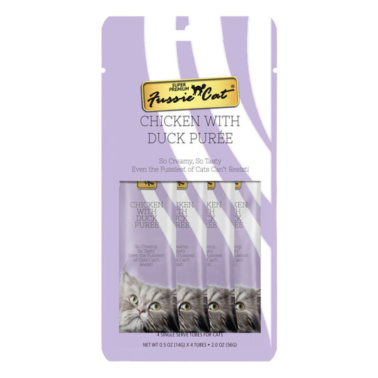 Fussie Cat 4-Pack Puree, Chicken with Duck