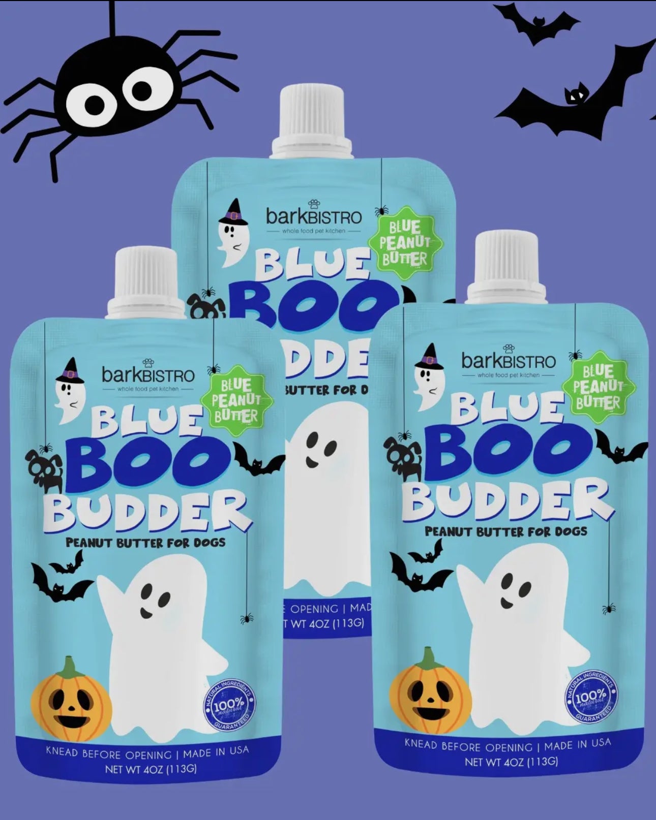 LIMITED EDITION Blue BOO Buddy Budder Peanut Butter for Dogs