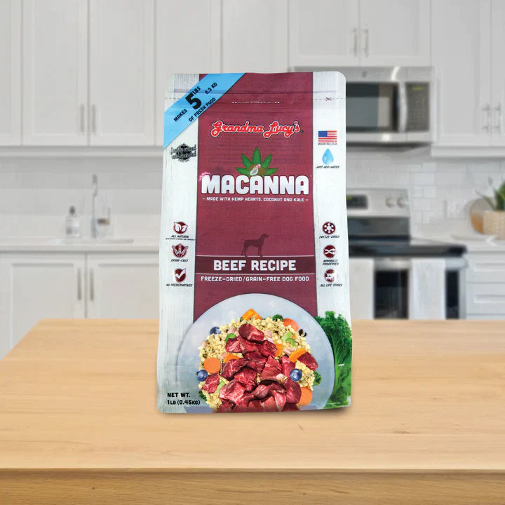 Macanna Beef Freeze-Dried Dog Food & Topper | Grandma Lucy's