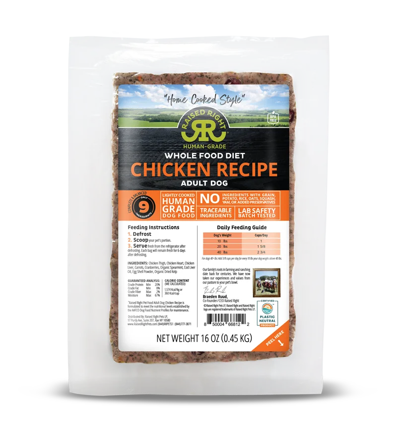 Raised Right "Home Cooked" Original Chicken Adult Dog Recipe