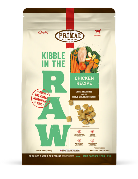 Primal Kibble in the Raw Dog Food Chicken Recipe