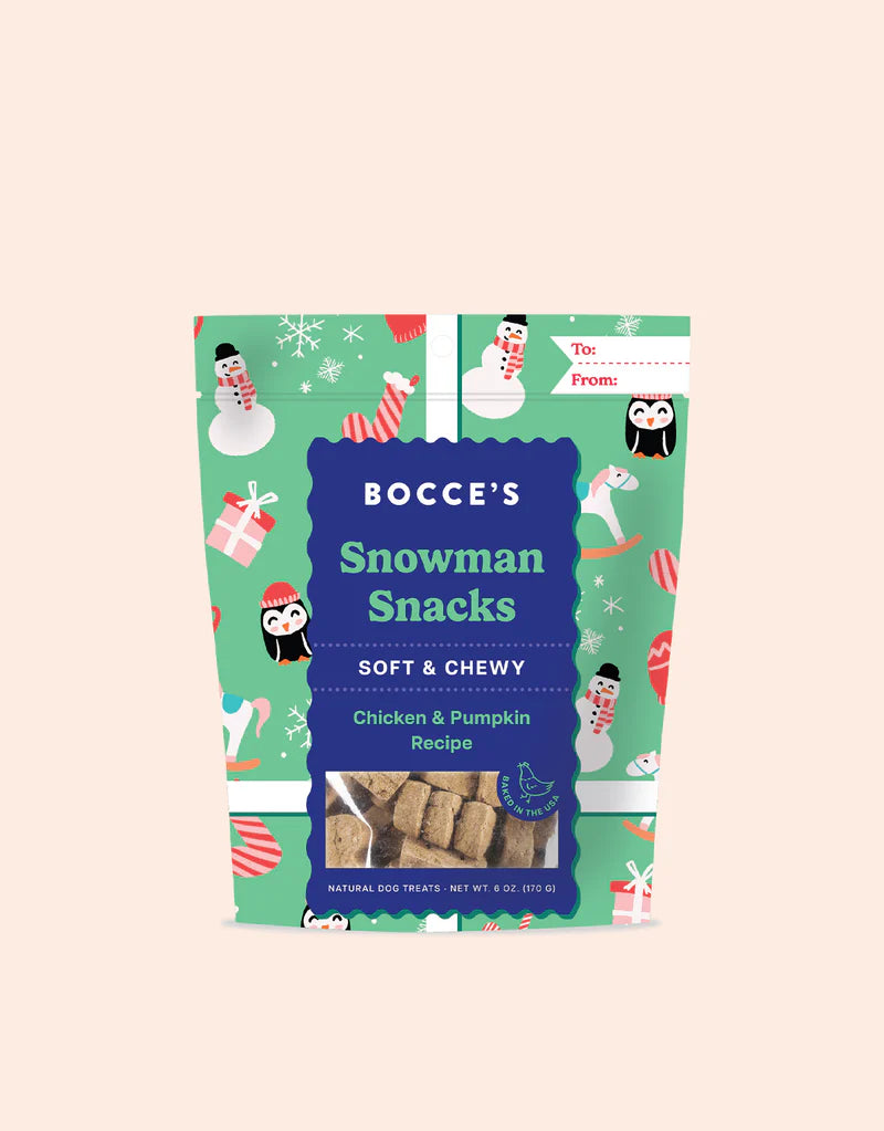 Bocce’s Snowman Snacks Soft & Chewy Treats