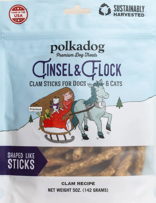 Polkadog Holiday Tinsel & Flock Clam Chowda Sticks