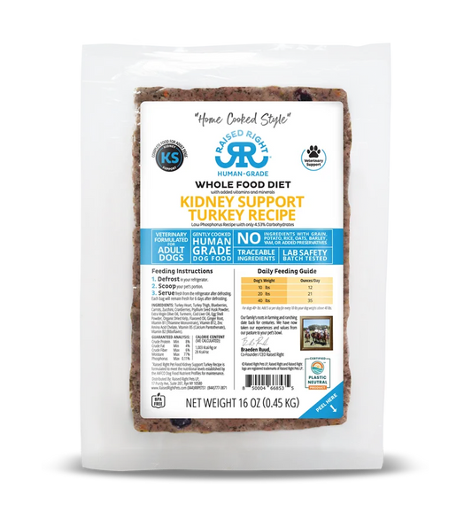 Raised Right "Home Cooked" Kidney Support Turkey Adult Dog Recipe