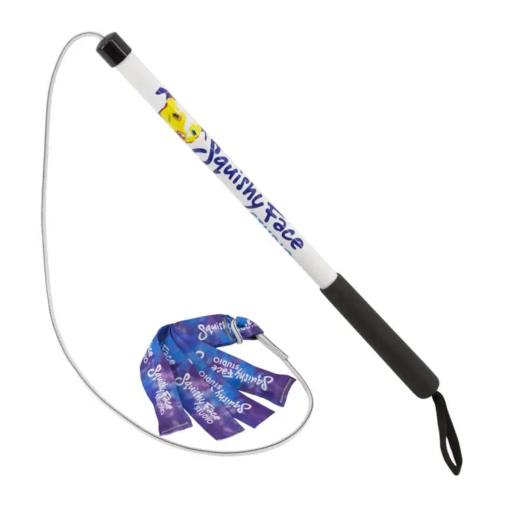 Squishy Face Studio Flirt Pole V2 Dog Toy with Squeaker Lure