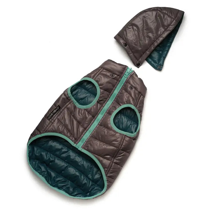 Teal Reversible Puffer Jacket | Love Thy Beast