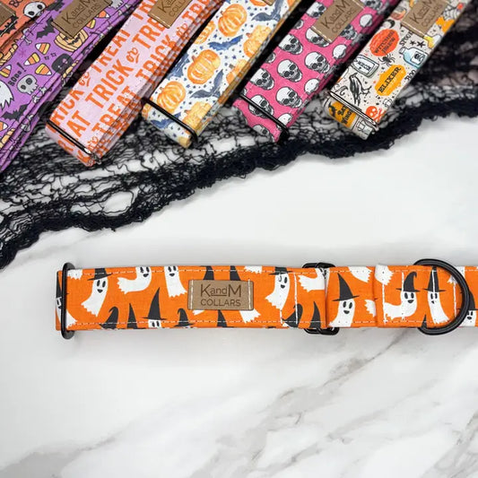 Spooky Ghosts Dog Collar
