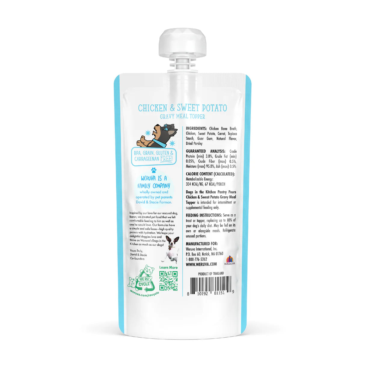 Weruva Dogs in the Kitchen Pantry Pouch - Chicken & Sweet Potato