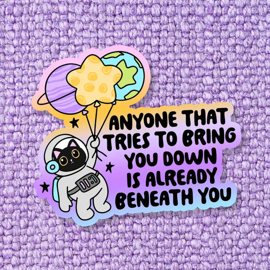 Cat Mental Health- Waterproof Vinyl Sticker