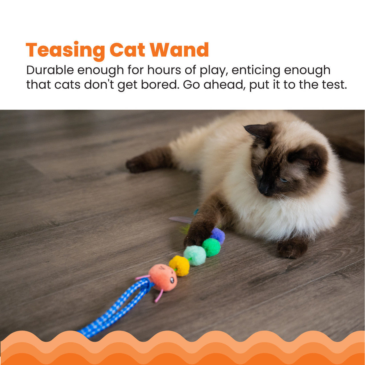 Tail Teaser Ground Prey Interactive Cat Wand | Outward Hound