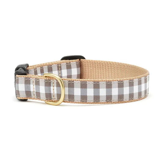 Gray Buffalo Check Dog Collar