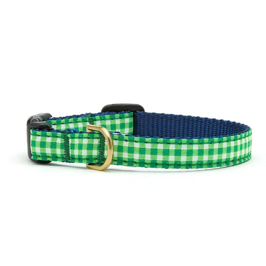 Up Country Lime Gingham Small Breed Dog Collar
