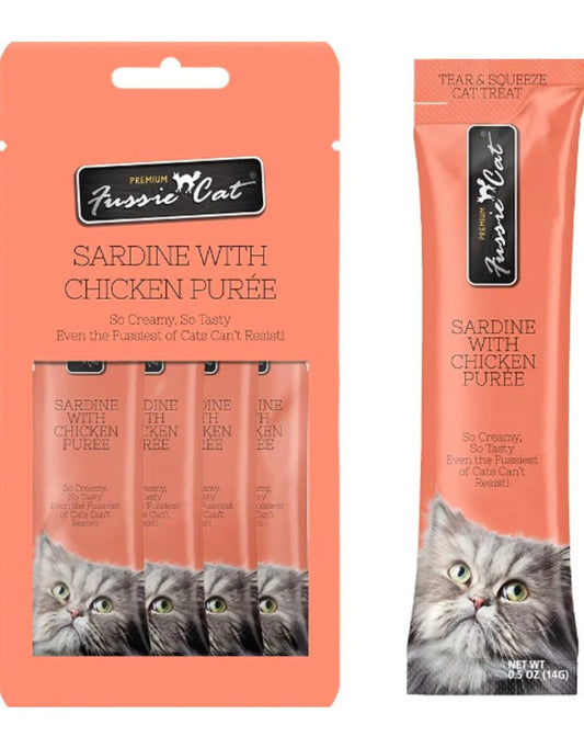 Fussie Cat 4-Pack Puree, Sardine with Chicken