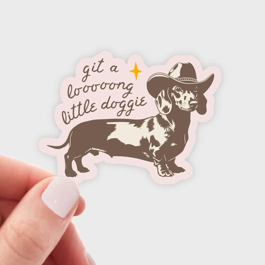 "Git A Long Little Doggie" Sticker