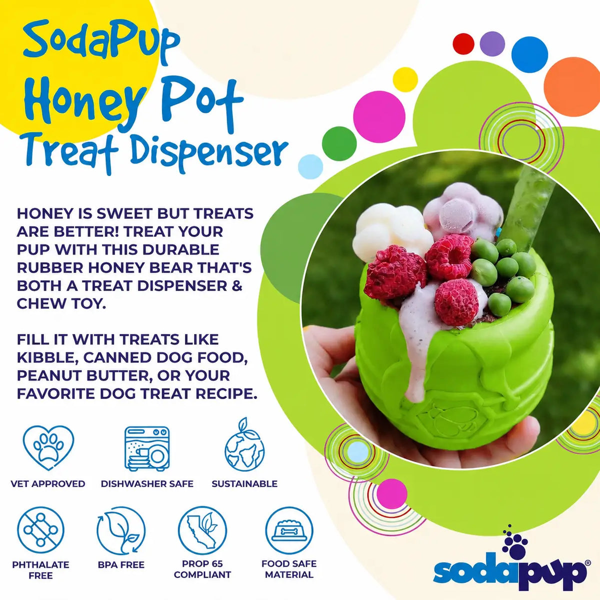 Green Honey Pot Treat Dispenser