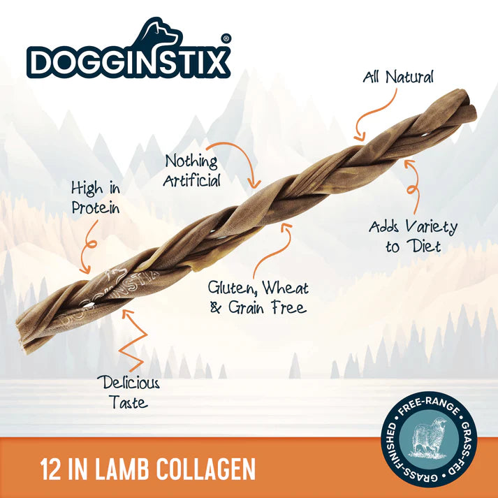 DogginStix Braided Lamb Collagen