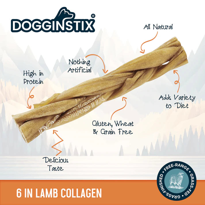 DogginStix Braided Lamb Collagen