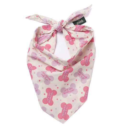 Let's Pawty - Birthday Pink Dog Bandana