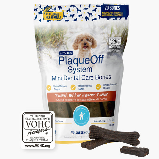 ProDen PlaqueOff System™ Mini Dental Care Bones- Peanut Butter & Bacon