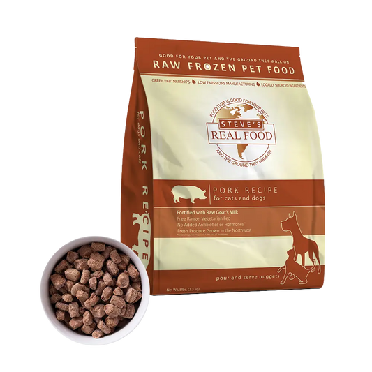Frozen Raw Dog & Cat Food, Pork Recipe | Steve's Real Food Frozen