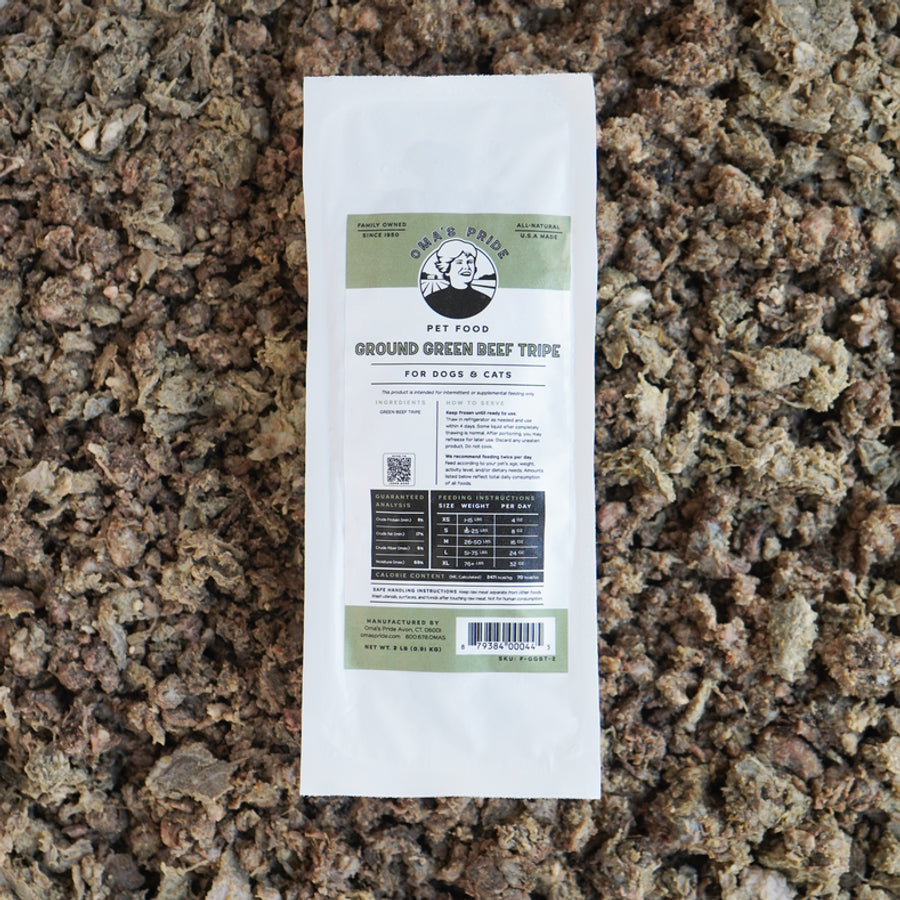 Oma's Pride, Frozen Raw Ground Beef Tripe - 1 LB