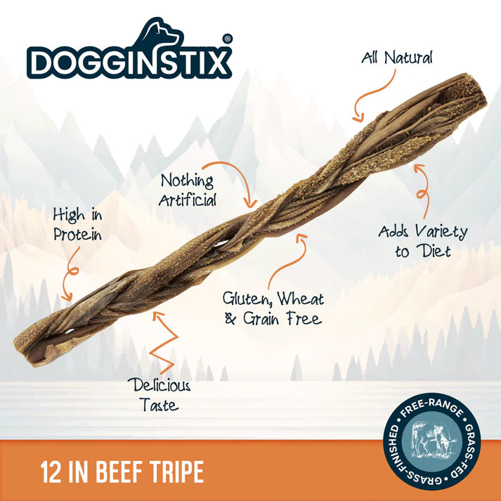 DogginStix Braided Beef Tripe Chew