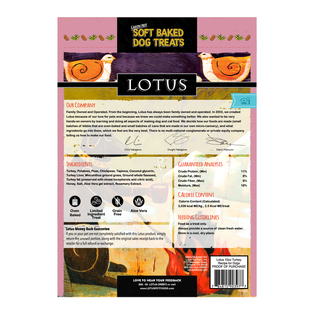 Lotus Turkey & Turkey Liver Soft Baked Dog Treats