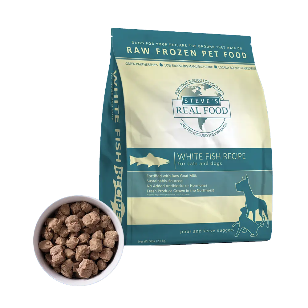 Frozen Raw Dog & Cat Food, White Fish Recipe | Steve's Real Food Frozen