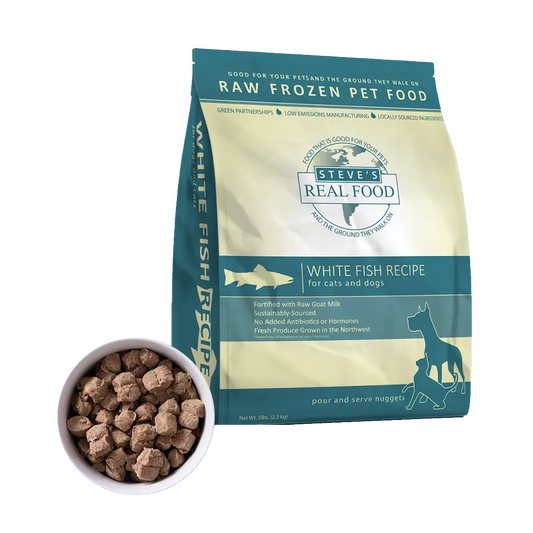 Frozen Raw Dog & Cat Food, White Fish Recipe | Steve's Real Food Frozen