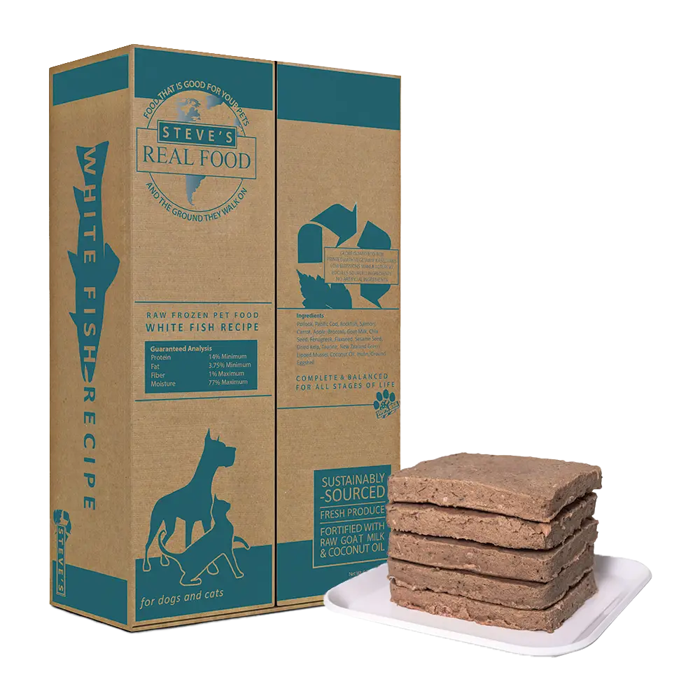 Frozen Raw Dog & Cat Food, White Fish Recipe | Steve's Real Food Frozen