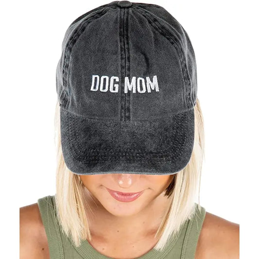 Distressed Dog Mom Baseball Cap