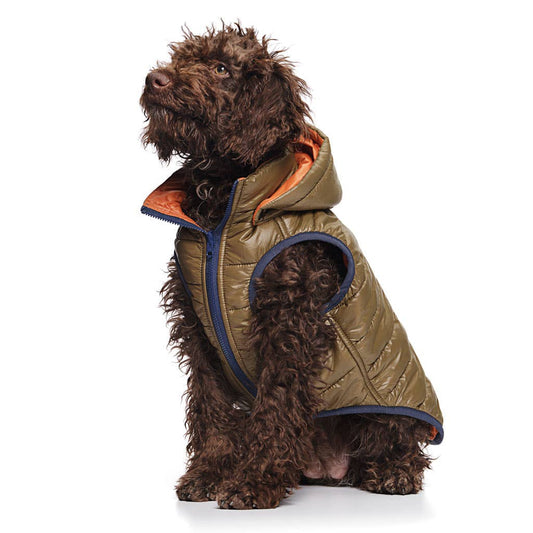 Olive Reversible Puffer Jacket | Love Thy Beast